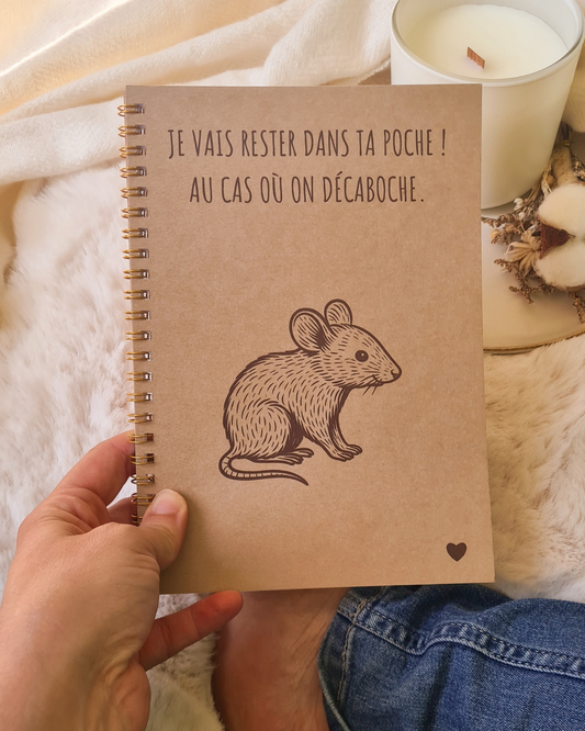 Carnet à spirales A5 en kraft : "Je vais rester là"